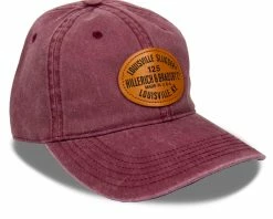 LOUISVILLE SLUGGER Leather Patch Pigment Dye Hat Maroon