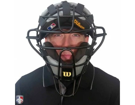 Wilson Umpire Gear Wilson MLB Black Dyna-Lite Aluminum Umpire Mask With Black And Grey Wrap Around 5 Wilson Umpire Gear Wilson MLB Black Dyna-Lite Aluminum Umpire Mask With Black And Grey Wrap Around - Image 5