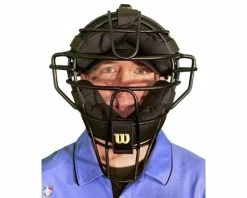 Wilson Umpire Gear Wilson Dyna-Lite Aluminum Umpire Mask With Memory Foam 9 Wilson Umpire Gear Wilson Dyna-Lite Aluminum Umpire Mask With Memory Foam -UMPLIFE Shop A3009 AL Wilson Dyna Lite Aluminum Umpire Mask with Memory Foam Worn Front View