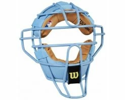 Wilson Umpire Gear Wilson MLB Sky Blue Dyna-Lite Steel Umpire Mask With Sky Blue And Tan 7 Wilson Umpire Gear Wilson MLB Sky Blue Dyna-Lite Steel Umpire Mask With Sky Blue And Tan -UMPLIFE Shop A3009 BL TN Front Angled