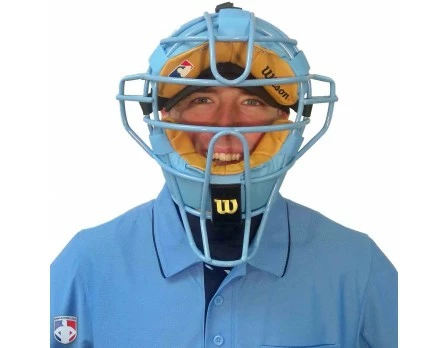 Wilson Umpire Gear Wilson MLB Sky Blue Dyna-Lite Steel Umpire Mask With Sky Blue And Tan 4 Wilson Umpire Gear Wilson MLB Sky Blue Dyna-Lite Steel Umpire Mask With Sky Blue And Tan - Image 4