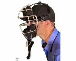 Wilson Umpire Gear Wilson MLB Gold 6" Umpire Throat Guard 7 Wilson Umpire Gear Wilson MLB Gold 6" Umpire Throat Guard -UMPLIFE Shop A3901 YE Wilson MLB Gold Umpire Throat Gurad Worn Side View