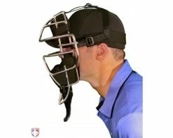 Wilson Umpire Gear Wilson MLB Gold 4" Umpire Throat Guard -UMPLIFE Shop A3902 Wilson MLB 4 Throat Guard Side View 1