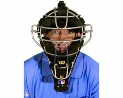 Wilson Umpire Gear Wilson MLB Gold 4" Umpire Throat Guard -UMPLIFE Shop A3902 YE Wilson MLB Gold 4 Umpire Throat Guard Worn Front View