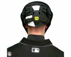 Wilson Umpire Gear Wilson MLB Pro Stock Titanium Umpire Helmet 17 Wilson Umpire Gear Wilson MLB Pro Stock Titanium Umpire Helmet -UMPLIFE Shop A5800 Wilson Pro Stock Titanium Umpire Helmet Worn Back View