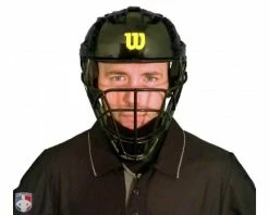Wilson Umpire Gear Wilson MLB Pro Stock Steel Umpire Helmet 11 Wilson Umpire Gear Wilson MLB Pro Stock Steel Umpire Helmet -UMPLIFE Shop A5801 Wilson Pro Stock Steel Umpire Helmet Worn Front View