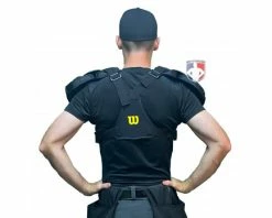 Wilson Umpire Gear Wilson MLB West Vest Pro Gold 2 Air Management Umpire Chest Protector -UMPLIFE Shop B7204 Wilson MLB West Vest Pro Gold 2 Air Management Umpire Chest Protector worn back