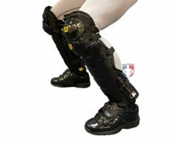 Wilson Umpire Gear Wilson MLB West Vest Pro Gold 2 Umpire Shin Guards With Memory Foam -UMPLIFE Shop B7205 Wilson MLB West Vest Pro Gold 2 Umpire Shin Guards with Memory Foam worn side