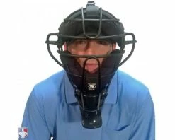 Champro Umpire Gear Champro Vented 4 1/2" Umpire Throat Guard -UMPLIFE Shop CM TG 45 Worn Front