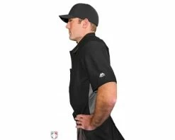 ALL-STAR Umpire Gear All-Star Cobalt Umpire Chest Protector -UMPLIFE Shop CPU5000 All Star Cobalt Umpire Chest Protector Worn Side View with Shirt