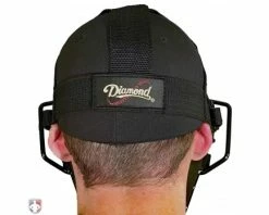 Diamond Umpire Gear Diamond IX3 Aluminum Umpire Mask With Quik-Dry -UMPLIFE Shop DFM UMP Diamond iX3 Aluminum Umpire Mask with Quik Dry Worn Back Harness View