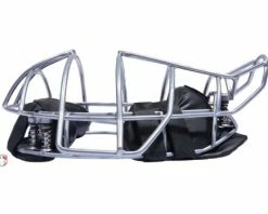 Force3 Umpire Gear Force3 Silver Defender Umpire Mask With Black -UMPLIFE Shop F3 DEF BK FORCE3 SILVER DEFENDER UMPIRE MASK WITH BLACK PROFILE