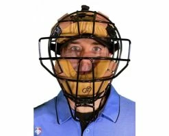 Force3 Umpire Gear Force3 Defender Umpire Mask With Tan 13 Force3 Umpire Gear Force3 Defender Umpire Mask With Tan -UMPLIFE Shop F3 DEF BK TN Force3 Defender Umpire Mask with Tan Worn Front View 1