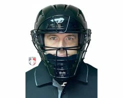 Force3 Umpire Gear Force3 Black Defender Hockey Style Umpire Helmet 9 Force3 Umpire Gear Force3 Black Defender Hockey Style Umpire Helmet -UMPLIFE Shop F3 HSMv3 BK Force3 Black Defender Hockey Style Umpire Helmet worn front