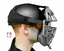 ALL-STAR Umpire Gear All-Star Delta Flex Umpire Mask Replacement Harness -UMPLIFE Shop FMHPRO SBK All Star Delta Flex Umpire Mask Replacement Harness side with skull cap