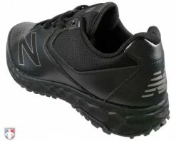 New Balance Referee And Umpire Shoes New Balance V3 All-Black Low-Cut Umpire Base Shoes -UMPLIFE Shop MU950AK3 New Balance V3 All Black Low Cut Umpire Base Shoes Outside Back Angled View