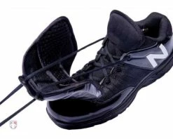 New Balance Referee And Umpire Shoes New Balance V3 Black & White Low-Cut Umpire Plate Shoes -UMPLIFE Shop MUL460T3 New Balance V3 Black White Low Cut Umpire Plate Shoes Outside Front Angled View with Plate Up