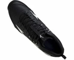 Mizuno Ambition 2 All-Surface Black & White Mid-Cut Shoes 7 Mizuno Ambition 2 All-Surface Black & White Mid-Cut Shoes -UMPLIFE Shop MZ AB2M Mizuno Ambition 2 All Surface Black White Mid Cut Shoes top angle