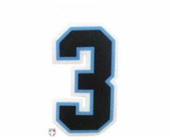 3" Black On Light Blue On White Precision-Cut Number