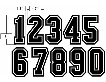 3" Black On White On Black Precision-Cut Number 2 3" Black On White On Black Precision-Cut Number - Image 2