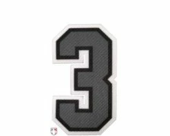 3" Grey On Black On White Precision-Cut Number