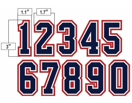 3" Navy On White On Red Precision-Cut Number 4 3" Navy On White On Red Precision-Cut Number - Image 4