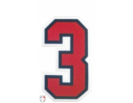 3" Red On Navy On White Precision-Cut Number 1 3" Red On Navy On White Precision-Cut Number