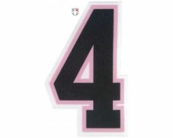 4" Black On Pink On White Precision-Cut Number
