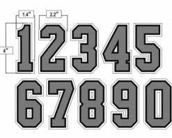 4" Grey On Black On White Precision-Cut Number -UMPLIFE Shop N4 SUB GYBW All Together