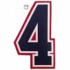 4" Navy On White On Red Precision-Cut Number