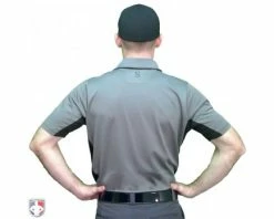 Smitty Umpire Smitty V2 Major League Replica Umpire Shirt - Charcoal Grey With Black -UMPLIFE Shop S314 CH Smitty V2 Major League Replica Umpire Shirt Charcoal Grey with Black Worn Back