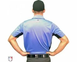 Smitty Umpire Smitty V2 Major League Replica Umpire Shirt - Sky Blue With Black -UMPLIFE Shop S314 SB Smitty V2 Major League Replica Umpire Shirt Sky Blue with Black Worn Back
