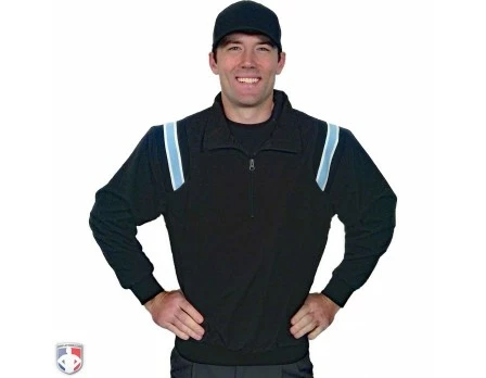 Smitty Umpire Smitty Traditional Half-Zip Umpire Jacket - Black And Powder Blue 1 Smitty Umpire Smitty Traditional Half-Zip Umpire Jacket - Black And Powder Blue