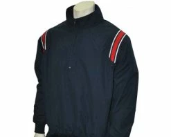 Smitty Umpire Smitty Traditional Half-Zip Umpire Jacket - Navy And Red -UMPLIFE Shop S320 N R Smitty Traditional Half Zip Umpire Jacket Navy with Red Front View