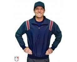 Smitty Umpire Smitty Traditional Half-Zip Umpire Jacket - Navy And Red
