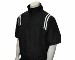 Smitty Umpire Smitty Traditional Half-Zip Short Sleeve Umpire Jacket - Black And White -UMPLIFE Shop S324 BK WH Smitty Traditional Half Zip Short Sleeve Umpire Jacket Black and White