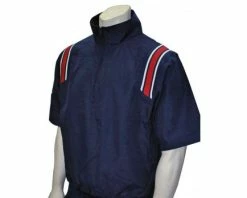 Smitty Umpire Smitty Traditional Half-Zip Short Sleeve Umpire Jacket - Navy And Red -UMPLIFE Shop S324 N R W Smitty Traditonal Half Zip Short Sleeve Umpire Jacket Navy and Red 1
