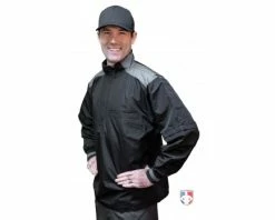 Smitty Umpire Smitty Major League Replica Convertible Umpire Jacket - Black With Charcoal Grey -UMPLIFE Shop S340 Smitty Major League Replica Convertible Umpire Jacket Black with Charcoal Grey Angled