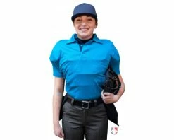 Smitty Umpire Smitty NCAA Softball Short Sleeve Body Flex Women's Umpire Shirt - Bright Blue -UMPLIFE Shop S346 BB Smitty NCAA Softball Short Sleeve Body Flex Womens Umpire Shirt Bright Blue front plate