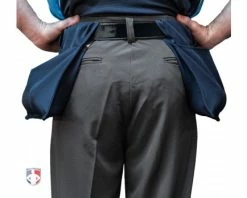 Smitty Umpire Smitty Performance Poly Spandex Charcoal Grey Flat Front Umpire Plate Pants With Expander Waistband -UMPLIFE Shop S355 Smitty Performance Poly Spandex Charcoal Grey Flat Front Umpire Plate Pants back 1