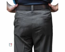 Smitty Umpire Smitty Performance Poly Spandex Charcoal Grey Flat Front Base Umpire Pants -UMPLIFE Shop S356 Smitty Performance Poly Spandex Charcoal Grey Flat Front Umpire Base Pants back 1