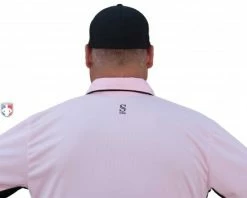 Smitty Umpire Smitty Major League Replica Umpire Shirt - Pink With Black -UMPLIFE Shop SMITTY MAJOR LEAGUE REPLICA UMPIRE SHIRT PINK WITH BLACK BACK CLOSE UP