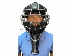ALL-STAR Umpire Gear All-Star Cobalt 6" Umpire Throat Guard 6 ALL-STAR Umpire Gear All-Star Cobalt 6" Umpire Throat Guard -UMPLIFE Shop TG3U All Star Cobalt Throat Guard Worn Front 1