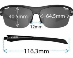 Tifosi Optics Tifosi Intense Sunglasses - Gloss Black / Smoke 7 Tifosi Optics Tifosi Intense Sunglasses - Gloss Black / Smoke -UMPLIFE Shop TIF INTENSE GBS Tifosi Intense Sunglasses Gloss Black Smoke Front with Dimensions