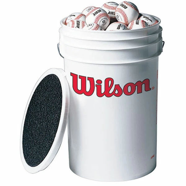 Wilson Ball Bucket With 3 Dozen Wilson A1030 Baseballs 1 Wilson Ball Bucket With 3 Dozen Wilson A1030 Baseballs