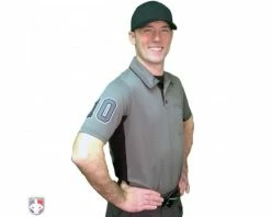 Smitty Umpire Smitty V2 Major League Replica Umpire Shirt - Charcoal Grey With Black -UMPLIFE Shop s314 CH with N4 SUB GYBW